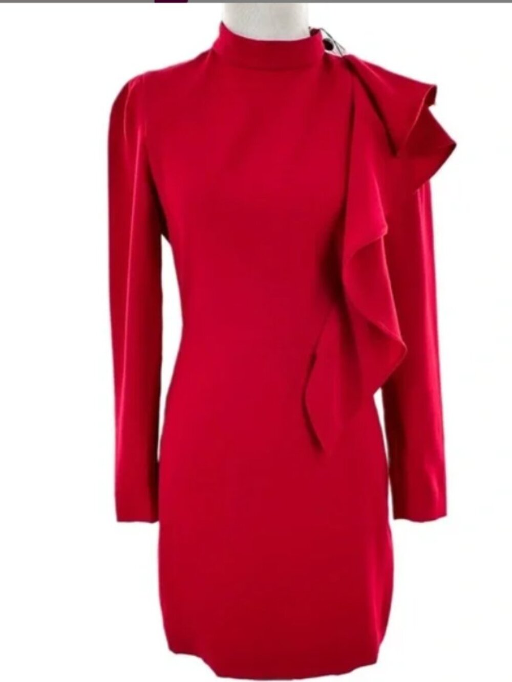 IRO Deteo Red Mock Neck Long Sleeve Mini Dress XS | Women's 34